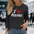 I Heart 愛 Pekpek フィリピンタガログ語 フィリピン フィリピン人 長袖tシャツ 長袖Tシャツ 彼女への贈り物