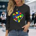 Impossible Rubik Rubix キューブポケット レトロ ゲームボーイ 長袖Tシャツ 彼女への贈り物