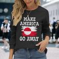 Make America Go Away グリーンランド国旗 アンティーク調 長袖Tシャツ 彼女への贈り物