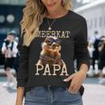 Meerkat Papaミーアキャット パパ パパ 父の日 マングース パパ スリケート ファーザー 長袖Tシャツ 彼女への贈り物