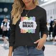Proud Brah ゲイプライドフラッグ ジェンダー平等 パステルブラ 長袖tシャツ 長袖Tシャツ 彼女への贈り物