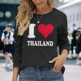 Red Heart I Love Thailand 長袖Tシャツ 彼女への贈り物