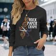 Rock Paper Crispr Dna 生物学者 遺伝子工学 長袖Tシャツ 彼女への贈り物