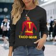 Taco-Man 面白い 反トランプ ハロウィーン 政治的コスチュームアイデア 長袖Tシャツ 彼女への贈り物