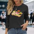 おもしろ寿司 かわいい かわいい 寝る食べ物 長袖Tシャツ 彼女への贈り物