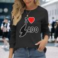 アイラブ・Sado 佐渡島 地図（I Love ハート）【47都道府県】Jimo-T ジモティ お土産 面白 長袖Tシャツ 彼女への贈り物