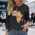 アフリカの平等パターン メラニン 肌色 アフリカ地図 長袖Tシャツ 彼女への贈り物