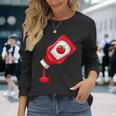 ケチャップをのせて面白いケチャップラバー 長袖Tシャツ 彼女への贈り物