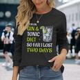 ジントニック ダイエット お酒 カクテル 面白い ドリンク 長袖Tシャツ 彼女への贈り物