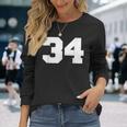 ナンバー34 スポーツジャージプレーヤー 34 ファン フロントプリント ヴァーシティ 長袖Tシャツ 彼女への贈り物