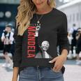ネルソン・マンデラ 上げた 右手拳 食いしばり マンデラの日 長袖Tシャツ 彼女への贈り物