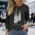バルセロナ サグラダファミリア ヴィンテージ スパニッシュ I Love Barcelona 長袖Tシャツ 彼女への贈り物