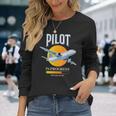 パイロット・イン・プログレス飛行機航空学校飛行機 長袖Tシャツ 彼女への贈り物