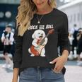 ビション・フリーゼ ギターを弾く ロックンロール 犬好き 長袖Tシャツ 彼女への贈り物