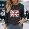 ユニオンジャック インクスタイル アート イギリス国旗 イギリス 国旗 イギリス 長袖Tシャツ 彼女への贈り物