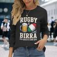 ラグビーとビール だからこそ私はここにいます イタリアのラグビーファン 長袖Tシャツ 彼女への贈り物