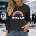 レインボー Thank You 長袖Tシャツ 彼女への贈り物