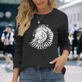 古生物学 アンモナイトプリント、古生物学者 化石アンモナイト 長袖Tシャツ 彼女への贈り物