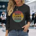 名前入り Luna I Love Luna レトロ ビンテージスタイル 長袖Tシャツ 彼女への贈り物