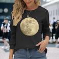 満月 夜空 月 長袖Tシャツ 彼女への贈り物