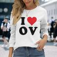 I Heart Ov Initials I Love OV First And Last Name O 長袖Tシャツ 彼女への贈り物