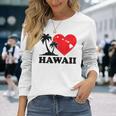 I Love Hawaii ハワイアンハートパーム レディース メンズ ボーイズ ガールズ 長袖Tシャツ 彼女への贈り物