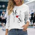 M & N カップル イニシャル 結婚式 記念日 新築祝い 長袖Tシャツ 彼女への贈り物