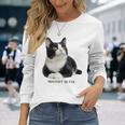 Mischief In Fur 猫写真 ハチワレ猫 黒白猫 猫好き ネタ 猫しもべ 猫飼い 猫依存症 長袖tシャツ 長袖Tシャツ 彼女への贈り物
