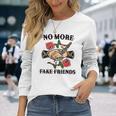 No More Fake Friends 伝統的なタトゥーインク オールドスクール エッジー 長袖Tシャツ 彼女への贈り物