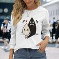 かわいい影モンスター コントラスト イラスト 長袖tシャツ 長袖Tシャツ 彼女への贈り物