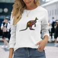 アボリジニアート カンガルー。 長袖Tシャツ 彼女への贈り物