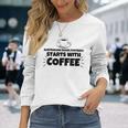 オーストラリアのルールフットボールはコーヒーから始まる 長袖Tシャツ 彼女への贈り物