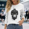 ゴリラ 動物 バイク ヘルメット 長袖Tシャツ 彼女への贈り物