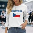 チェコ国旗 チェコ国旗 チェコ国旗 チェコlajka Ceske メンズ レディース 長袖Tシャツ 彼女への贈り物