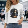 バーニーズマウンテンドッグ かわいいバーニーズマウンテンドッグ 長袖Tシャツ 彼女への贈り物