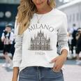 ミラノ イタリア ドゥオーモ 大聖堂 建築 イタリア 長袖Tシャツ 彼女への贈り物