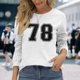 番号 78 ブラック スポーツファン ジャージ ナンバー 長袖Tシャツ 彼女への贈り物
