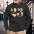 23 23 誕生日 お気に入り 数字 フルール・ド・リス 長袖Tシャツ 高齢者への贈り物
