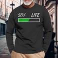 50Th Birthday 50 Life 50 Years Life Loading Bar 50 Percent 長袖Tシャツ 高齢者への贈り物