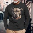 American Pitbull Dog アメリカンピットブル 長袖Tシャツ 高齢者への贈り物