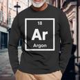 Argon Ar 元素周期表 サイエンスギフト 長袖Tシャツ 高齢者への贈り物
