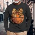 Basketball Coquette Bow Cute Basketball Player Long Sleeve T-Shirt Gifts for Old Men