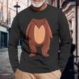 Bear Halloween Costume Brown Grizzly Bear Long Sleeve T-Shirt Gifts for Old Men
