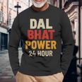 Dal Bhat Power 24 Hour ネパールトレッキングデザイン 長袖Tシャツ 高齢者への贈り物