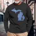 Detroit Michigan Shirt Motor City D Mitten T-Shirt Long Sleeve T-Shirt Gifts for Old Men