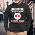Emotionalupport Drinking Buddy Adultarcastic Humor 長袖Tシャツ 高齢者への贈り物