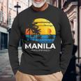 Filipina フィリピノ ヤシの木 マニラ トロピカル フィリピン 長袖Tシャツ 高齢者への贈り物