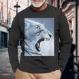 Lion Monkey Meme Ragebait Meme Brain Red Gen Alpha Meme Long Sleeve T-Shirt Gifts for Old Men