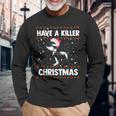 Have A Killer Whale クリスマス サンタ アグリークリスマス シャチ ファニー 長袖Tシャツ 高齢者への贈り物