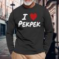 I Heart 愛 Pekpek フィリピンタガログ語 フィリピン フィリピン人 長袖tシャツ 長袖Tシャツ 高齢者への贈り物